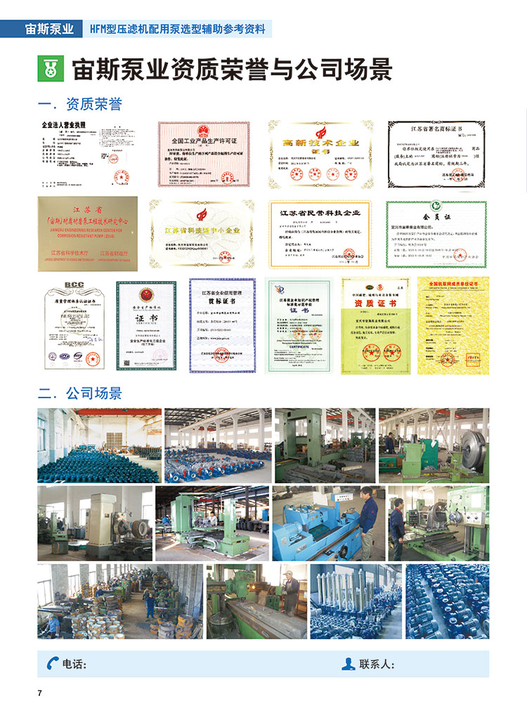 HFM型壓濾機配用泵選型輔助參考資料_封底